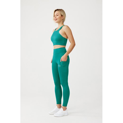 Spodnie damskie Rough Radical zielone z elastanu sportowe 