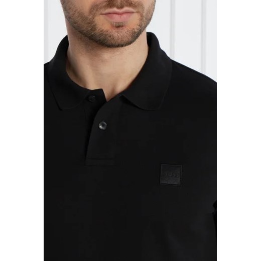 T-shirt męski BOSS HUGO czarny na wiosnę z długim rękawem