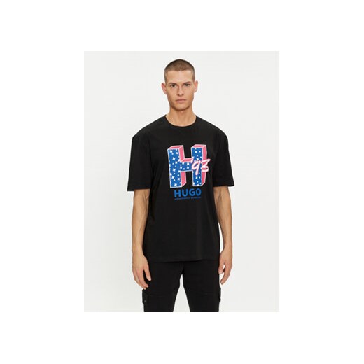 Hugo T-Shirt Nentryle 50513411 Czarny Relaxed Fit ze sklepu MODIVO w kategorii T-shirty męskie - zdjęcie 169812339