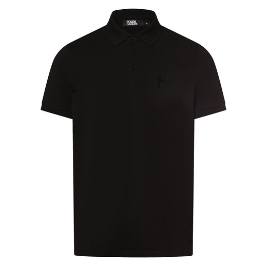 KARL LAGERFELD Męska koszulka polo Mężczyźni Bawełna czarny jednolity ze sklepu vangraaf w kategorii T-shirty męskie - zdjęcie 169812698