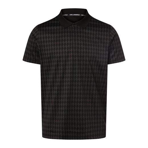 KARL LAGERFELD Męska koszulka polo Mężczyźni Bawełna czarny wzorzysty ze sklepu vangraaf w kategorii T-shirty męskie - zdjęcie 169812699