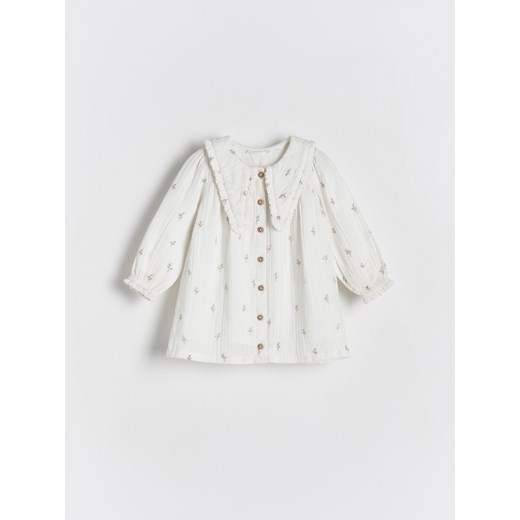 Reserved - Sukienka z kołnierzykiem - złamana biel ze sklepu Reserved w kategorii Sukienki niemowlęce - zdjęcie 169814406