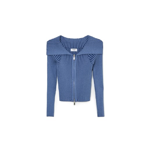 Cropp - Ciemnoniebieski rozpinany sweter - granatowy ze sklepu Cropp w kategorii Swetry damskie - zdjęcie 169816526