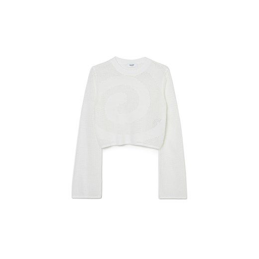 Cropp - Sweter z ozdobnym wzorem - kremowy ze sklepu Cropp w kategorii Swetry damskie - zdjęcie 169816529