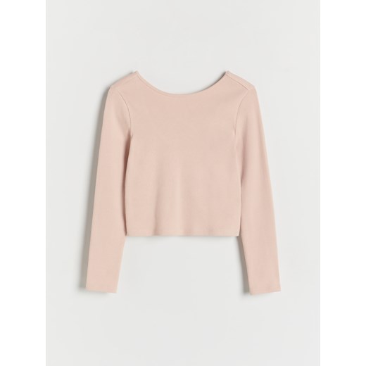 Bluzka dziewczęca beżowa Reserved z długim rękawem 