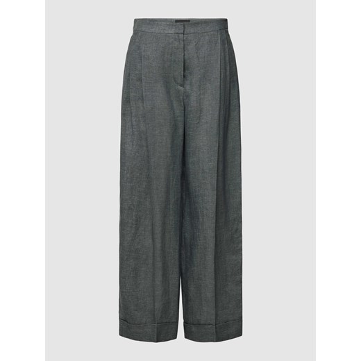 Spodnie lniane o kroju baggy fit w kant ze sklepu Peek&Cloppenburg  w kategorii Spodnie damskie - zdjęcie 169818575