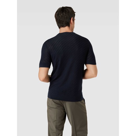 Granatowy t-shirt męski Emporio Armani z krótkimi rękawami 