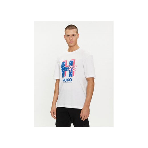 Hugo T-Shirt Nentryle 50513411 Biały Relaxed Fit ze sklepu MODIVO w kategorii T-shirty męskie - zdjęcie 169819598