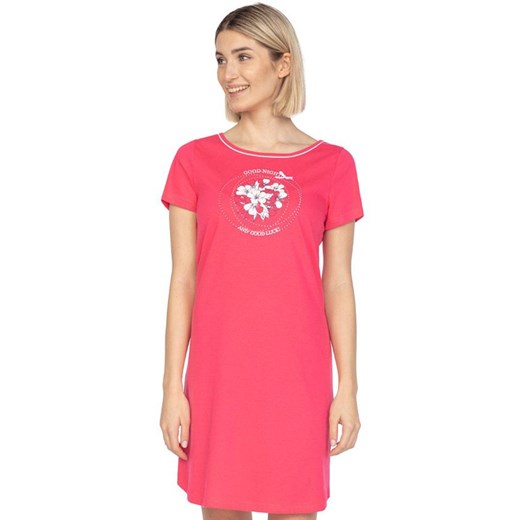 Bawełniana koszula nocna różowa 131, Kolor różowy, Rozmiar M, Regina ze sklepu Intymna w kategorii Koszule nocne - zdjęcie 169819885