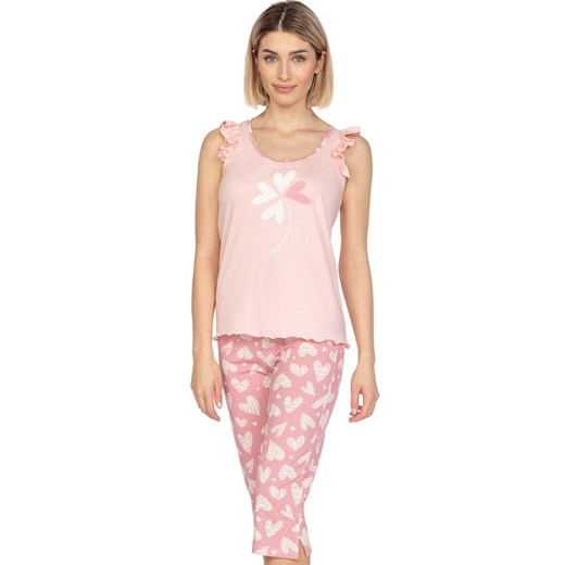 Bawełniana piżama damska różowa 658, Kolor różowy-wzór, Rozmiar S, Regina ze sklepu Intymna w kategorii Piżamy damskie - zdjęcie 169819925