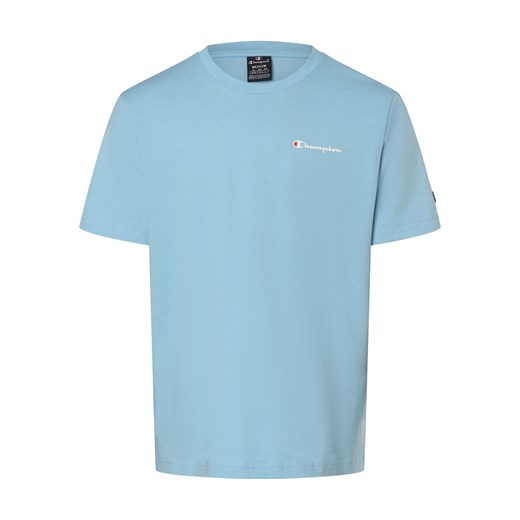 Champion Koszulka męska Mężczyźni Bawełna jasnoniebieski jednolity ze sklepu vangraaf w kategorii T-shirty męskie - zdjęcie 169820388
