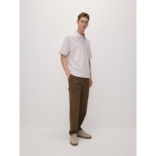 Reserved - Koszulka polo oversize - różowy Reserved M Reserved