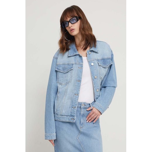 Chiara Ferragni kurtka jeansowa damska kolor niebieski przejściowa 76CBS400 ze sklepu ANSWEAR.com w kategorii Kurtki damskie - zdjęcie 169821549