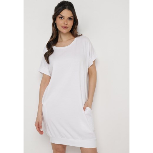 Biała Pudełkowa Sukienka T-shirtowa o Krótkim Kroju Orlella ze sklepu Born2be Odzież w kategorii Sukienki - zdjęcie 169822588