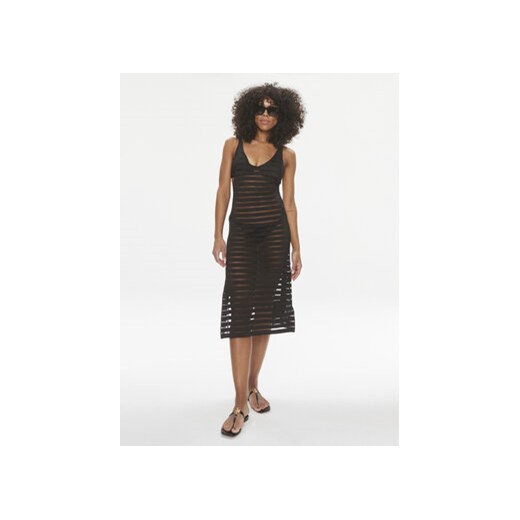 Calvin Klein Swimwear Sukienka plażowa KW0KW02464 Czarny Regular Fit ze sklepu MODIVO w kategorii Odzież plażowa - zdjęcie 169832868