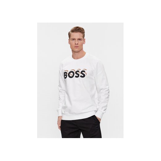 Boss Bluza Soleri 07 50507939 Biały Regular Fit ze sklepu MODIVO w kategorii Bluzy męskie - zdjęcie 169834689
