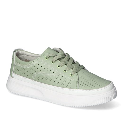 Półbuty Sneakersy Sergio Leone SP020 Zielone lico ze sklepu Arturo-obuwie w kategorii Trampki damskie - zdjęcie 169835147