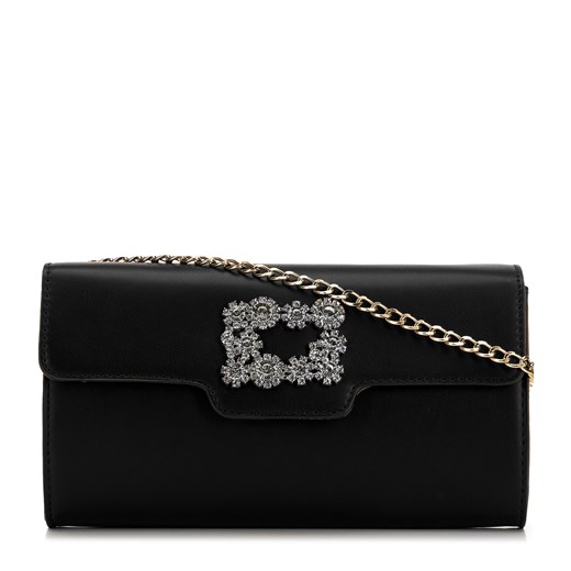 Damska torebka z klamrą z kryształkami czarna ze sklepu WITTCHEN w kategorii Kopertówki - zdjęcie 169836189