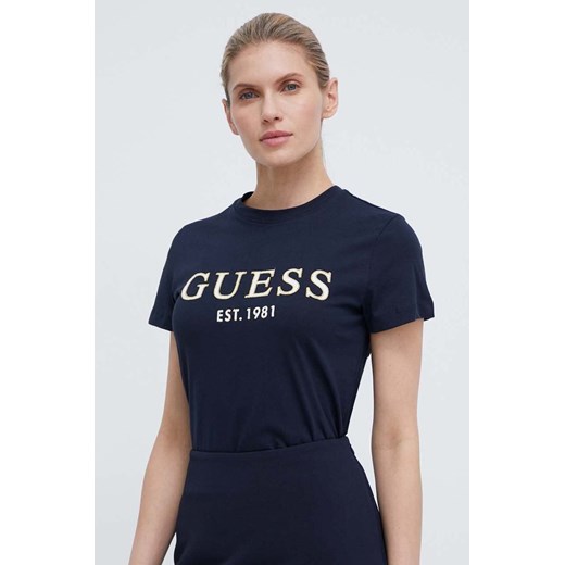 Bluzka damska Guess z krótkimi rękawami bawełniana 