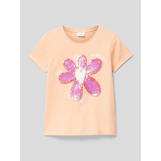 T-shirt z cekinowym obszyciem ze sklepu Peek&Cloppenburg  w kategorii Bluzki dziewczęce - zdjęcie 169838167