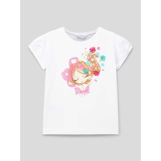 T-shirt z nadrukowanym motywem ze sklepu Peek&Cloppenburg  w kategorii Bluzki dziewczęce - zdjęcie 169838459