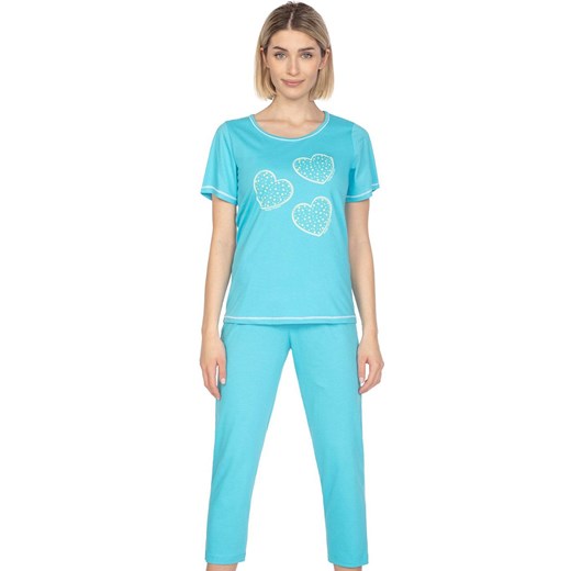 Bawełniana piżama damska niebieska 667, Kolor niebieski, Rozmiar M, Regina ze sklepu Primodo w kategorii Piżamy damskie - zdjęcie 169840515