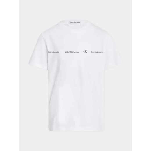 Calvin Klein Jeans T-Shirt Minimalistic IB0IB02033 D Biały Regular Fit 10Y MODIVO