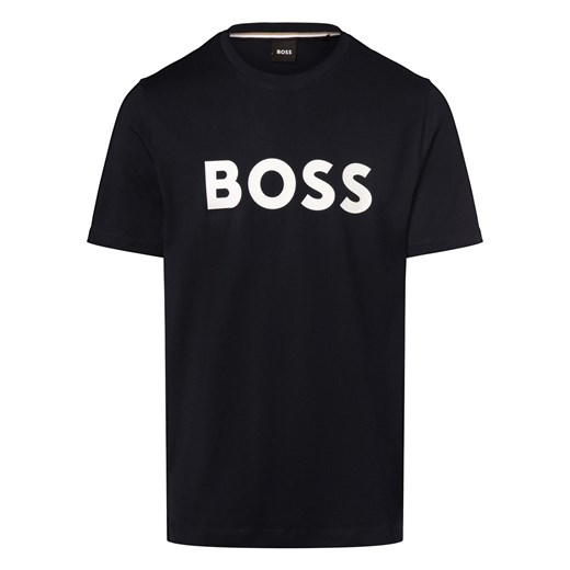 BOSS Koszulka męska - Tiburt 354 Mężczyźni Bawełna granatowy nadruk ze sklepu vangraaf w kategorii T-shirty męskie - zdjęcie 169843266