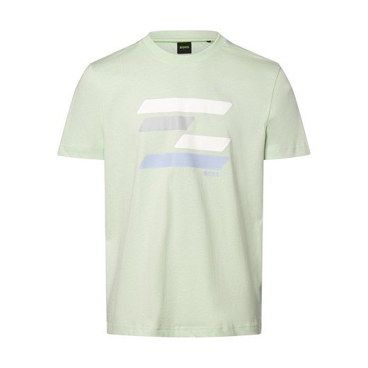 BOSS Green Koszulka męska - Tee 3 Mężczyźni Bawełna seledynowy nadruk ze sklepu vangraaf w kategorii T-shirty męskie - zdjęcie 169843276