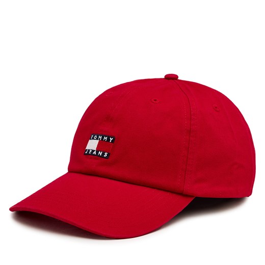 Czapka z daszkiem Tommy Jeans Tjm Heritage Cap AM0AM12020 Medium Red XLD ze sklepu eobuwie.pl w kategorii Czapki z daszkiem męskie - zdjęcie 169843528