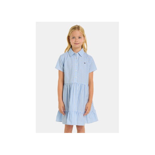 Tommy Hilfiger Sukienka koszulowa Ithaca KG0KG07821 D Niebieski Regular Fit ze sklepu MODIVO w kategorii Sukienki dziewczęce - zdjęcie 169844075