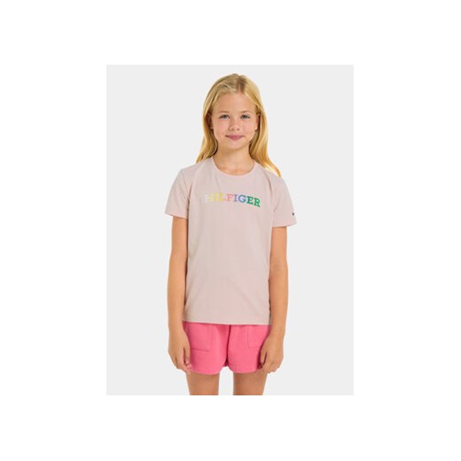 Tommy Hilfiger T-Shirt Monotype KG0KG07851 D Różowy Regular Fit ze sklepu MODIVO w kategorii Bluzki dziewczęce - zdjęcie 169844176