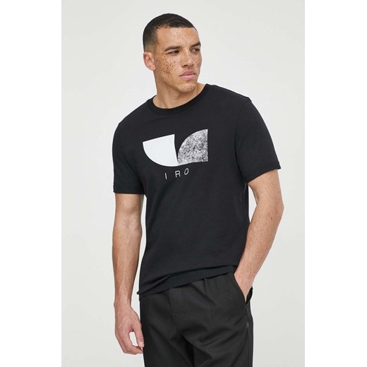 IRO t-shirt bawełniany męski kolor czarny z nadrukiem ze sklepu ANSWEAR.com w kategorii T-shirty męskie - zdjęcie 169844575