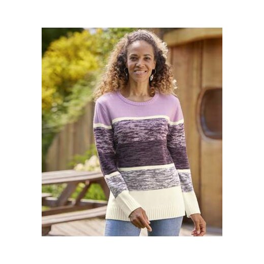 Modny sweter z dzianiny w paski ze sklepu Atlas For Men w kategorii Swetry damskie - zdjęcie 169844809