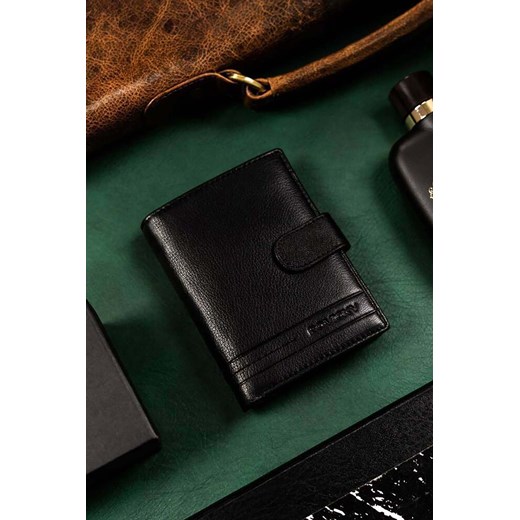 Klasyczny, skórzany portfel męski na zatrzask - Rovicky ze sklepu 5.10.15 w kategorii Portfele męskie - zdjęcie 169845757