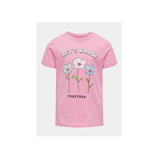 Kids ONLY T-Shirt Bone 15317846 Różowy Regular Fit ze sklepu MODIVO w kategorii Bluzki dziewczęce - zdjęcie 169846749