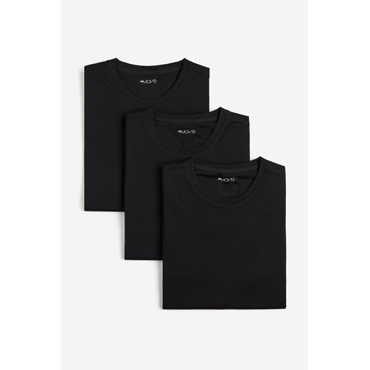 H & M - Sportowy T-shirt DryMove 3-pak - Czarny H & M L H&M