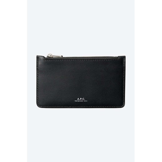 A.P.C. portfel skórzany kolor czarny PXAWV.H63205-BLACK ze sklepu PRM w kategorii Portfele damskie - zdjęcie 169850206