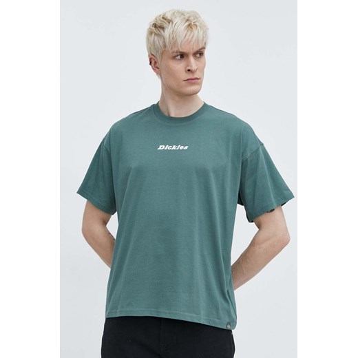 Dickies t-shirt bawełniany ENTERPRISE TEE SS męski kolor zielony z nadrukiem DK0A4YRN ze sklepu PRM w kategorii T-shirty męskie - zdjęcie 169850606