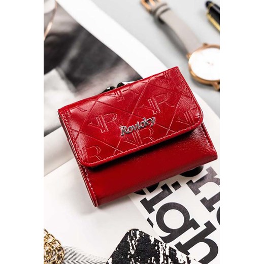 Elegancki, mały portfel damski czerwony ze skóry naturalnej i ekologicznej - Rovicky ze sklepu 5.10.15 w kategorii Portfele damskie - zdjęcie 169851388