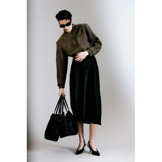 H & M - Krótka kurtka z watowanymi ramionami - Zielony ze sklepu H&M w kategorii Kurtki damskie - zdjęcie 169853106