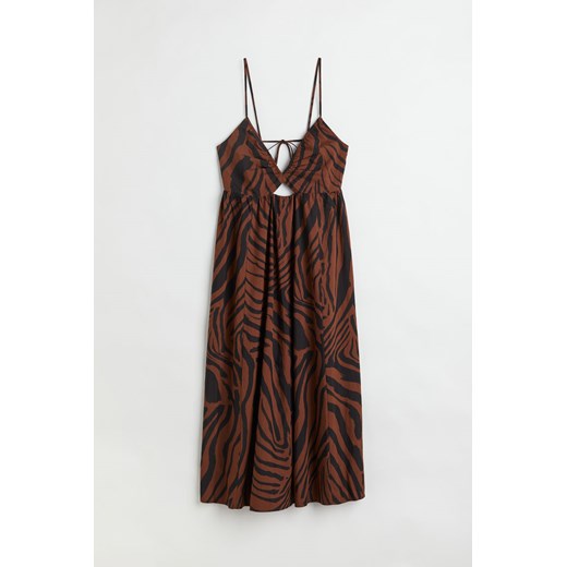 Sukienka H & M z tkaniny maxi na ramiączkach w abstrakcyjne wzory 