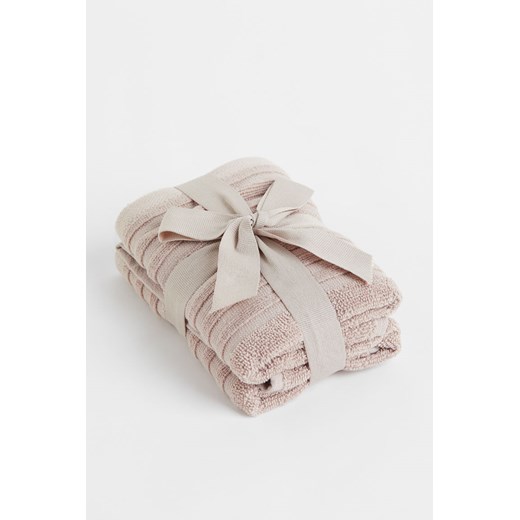 H & M - Bawełniany ręcznik dla gości 2-pak - Brązowy ze sklepu H&M w kategorii Ręczniki - zdjęcie 169853237