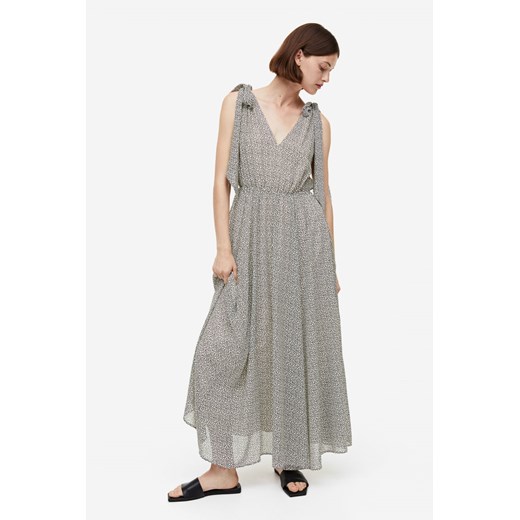 H & M - Długa sukienka z kokardą - Beżowy ze sklepu H&M w kategorii Sukienki - zdjęcie 169853296