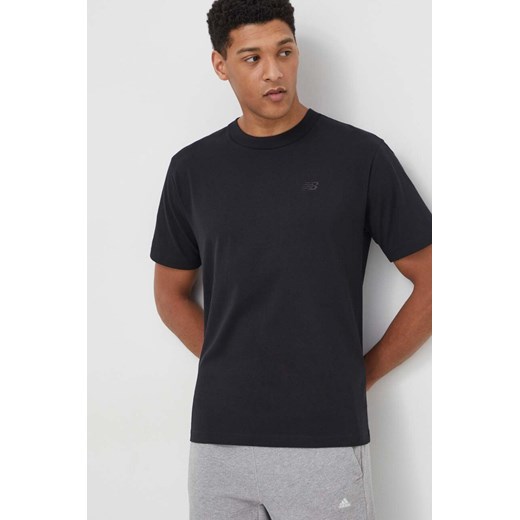 New Balance t-shirt bawełniany MT41533BK męski kolor czarny z aplikacją ze sklepu PRM w kategorii T-shirty męskie - zdjęcie 169854158
