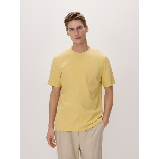 Reserved - Bawełniany t-shirt regular - żółty Reserved L Reserved