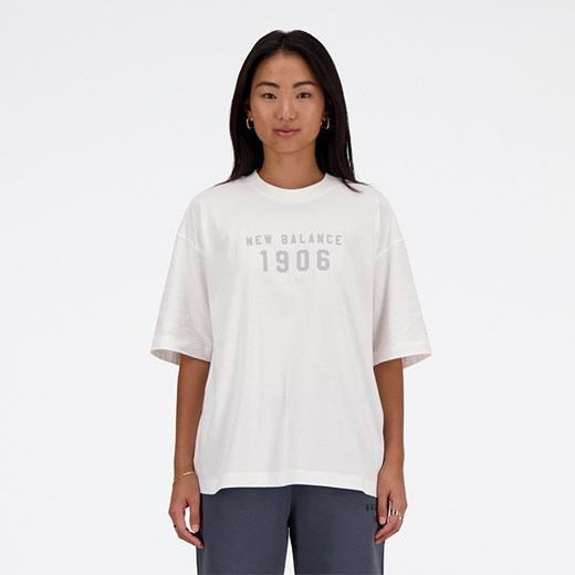 Koszulka damska New Balance WT41519WT – biała ze sklepu New Balance Poland w kategorii Bluzki damskie - zdjęcie 169855665