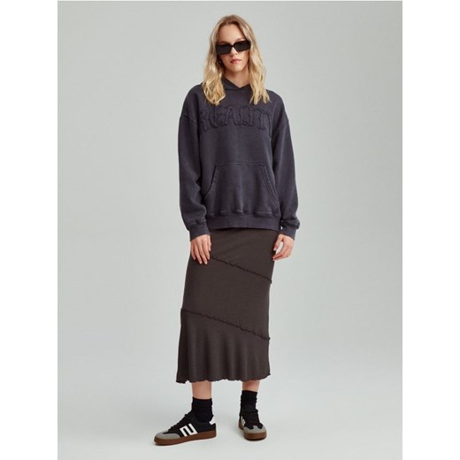 Dzianinowa spódnica maxi flare szara House XS House