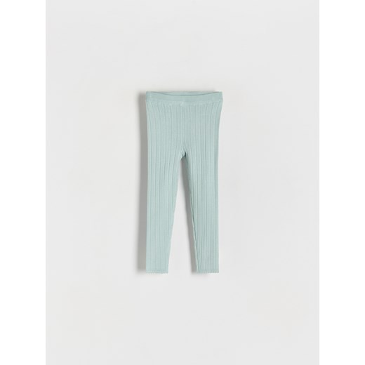 Reserved - Prążkowane legginsy - jasnoturkusowy ze sklepu Reserved w kategorii Spodnie i półśpiochy - zdjęcie 169857339
