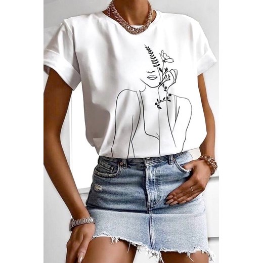 T-shirt BERILNA WHITE ze sklepu Ivet Shop w kategorii Bluzki damskie - zdjęcie 169857576